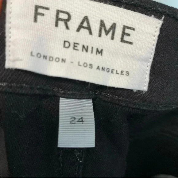 Frame le high skinny  hem black jeans - Picture 6 of 6